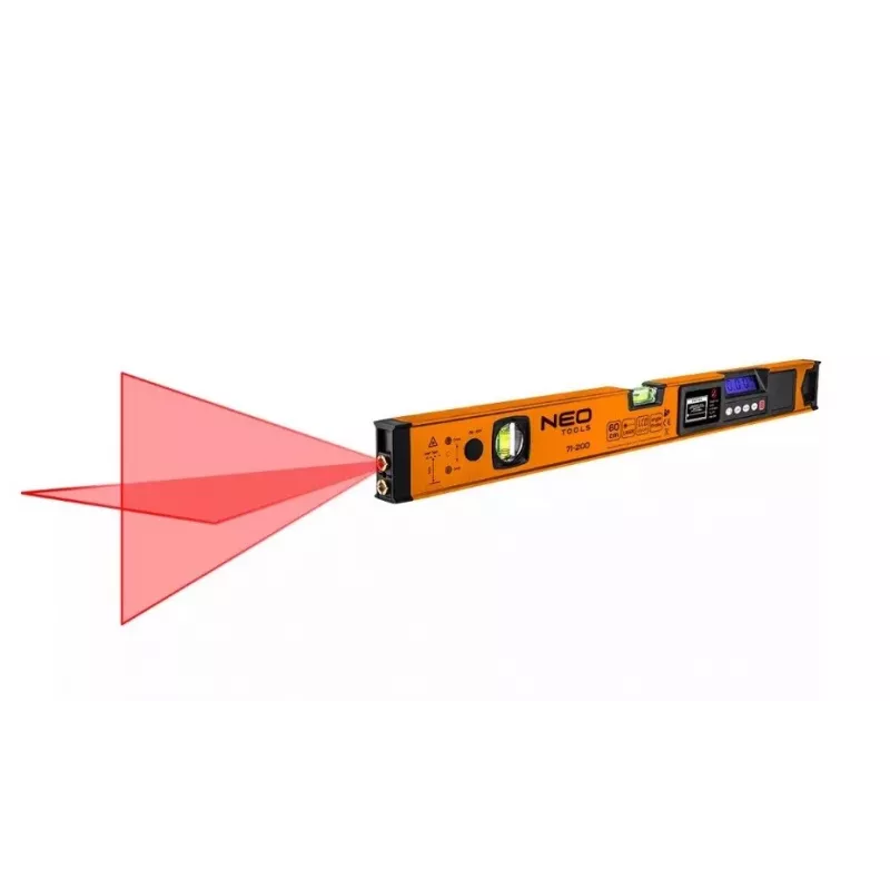Neo Tools vesilood elektroonilise ekraani ja laserosutiga 60 cm
