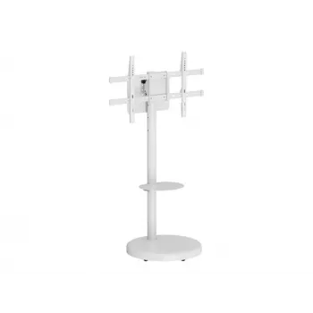 TECHLY Põrandaalus koos käru riiuliga LCD/LED/Plasma TV 37-86 tolli Valge