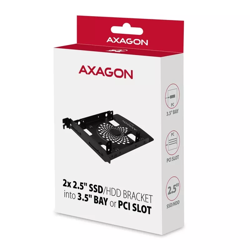 AXAGON RHD-P25 metallraam 2x 2,5 inch kuni 3,5/PCI
