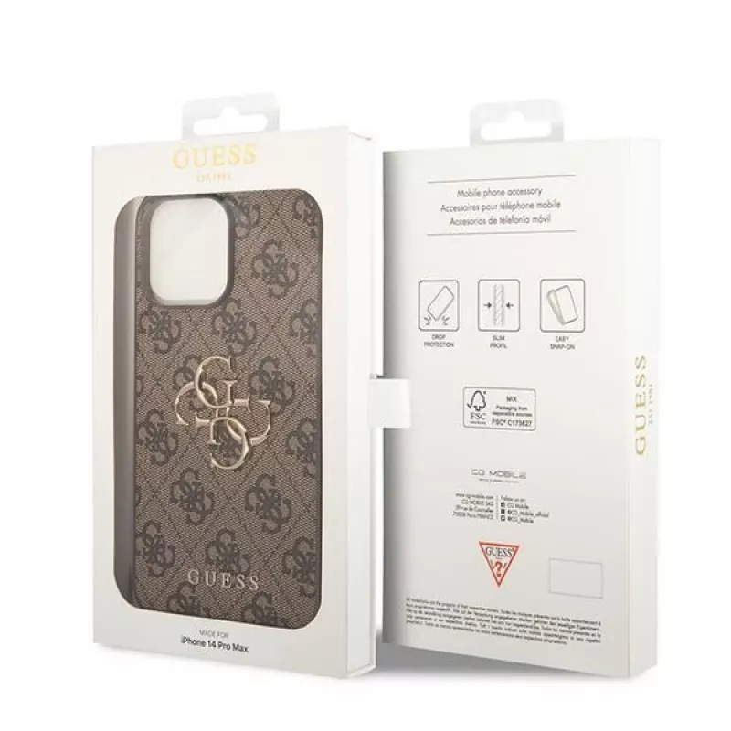 GUESS D?klas Guess GUHCP15L4GMGBR iPhone 15 Pro 6.1 ruda | ruda hardcase 4G Big Metal Logo