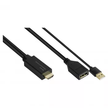 Alcasa HDMI-AD22 videokaabli adapter 0,3 m HDMI Type A DisplayPort must