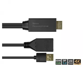 Alcasa HDMI-AD22 videokaabli adapter 0,3 m HDMI Type A DisplayPort must