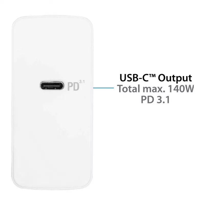 Mobiilseadme laadija Alcasa PCA-W005W universaalne valge vahelduvvooluga kiirlaadimine