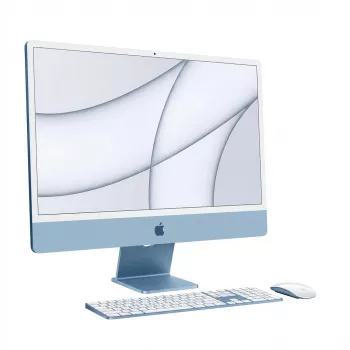APPLE iMac Z1E5 59,62cm 23,5tolli standardklaas M4 8C CPU/8C GPU/16C N.E. 16GB 256GB SSD Gbit Eth MM NumKey TID DE sinine (Z1E5-MWUF3D/A-0799NS)