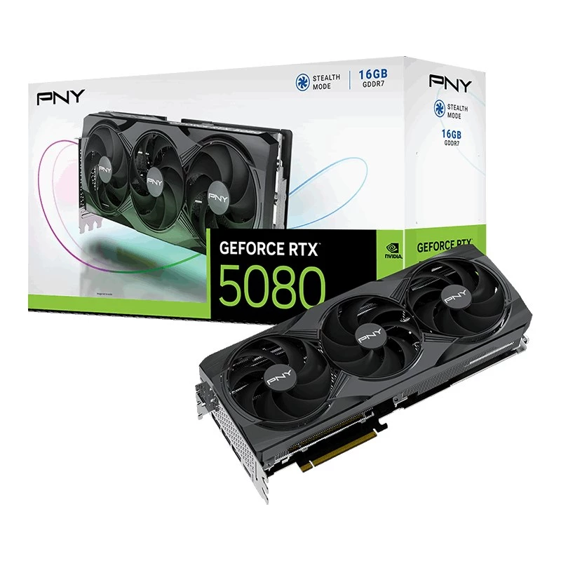 PNY GeForce RTX 5080 Triple Fan graafikakaart, 16 GB GDDR7, PCI Express 5.0