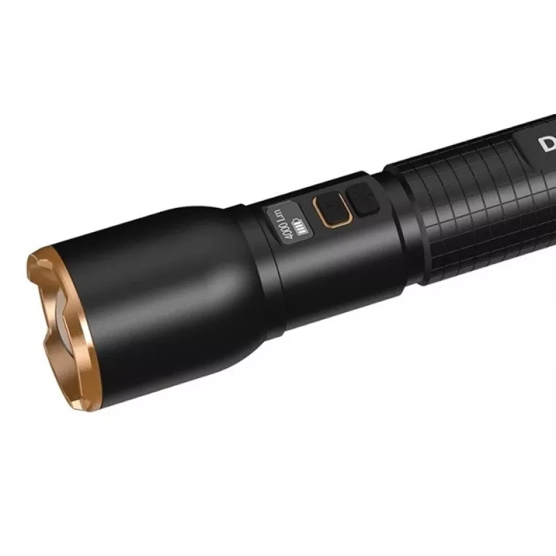 Taskulamp Duracell DF4000R must — käeshoitav laetav taskulamp, kompaktne disain