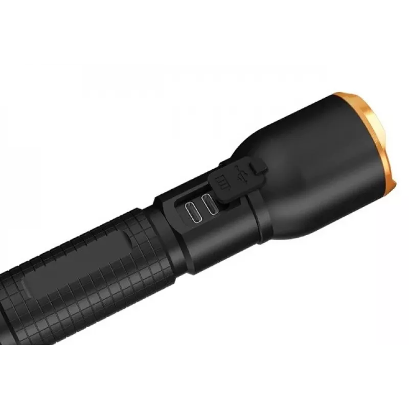 Taskulamp Duracell DF4000R must — käeshoitav laetav taskulamp, kompaktne disain
