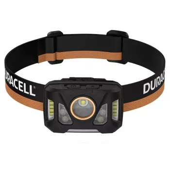 Pealamp Duracell DH1000R — must/oranž, laetav käed-vabad valgusti