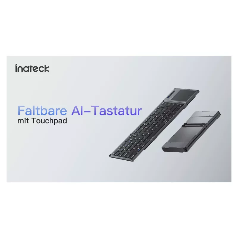 Inateck KB06101_STEEL GRAY klaviatuur Kodune RF-juhtmevaba + Bluetooth QWERTZ Inglise Must