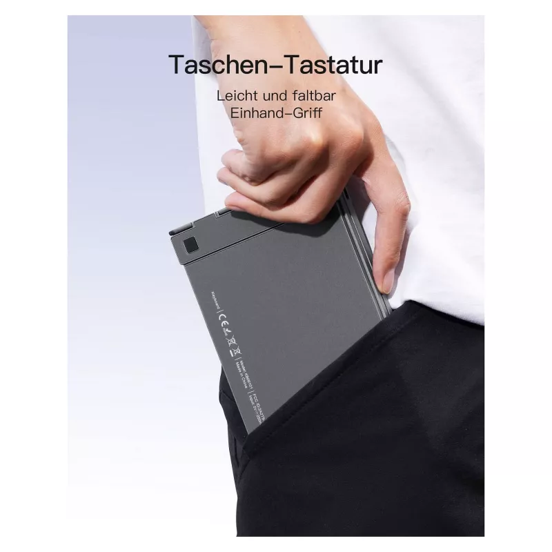 Inateck KB06101_STEEL GRAY klaviatuur Kodune RF-juhtmevaba + Bluetooth QWERTZ Inglise Must