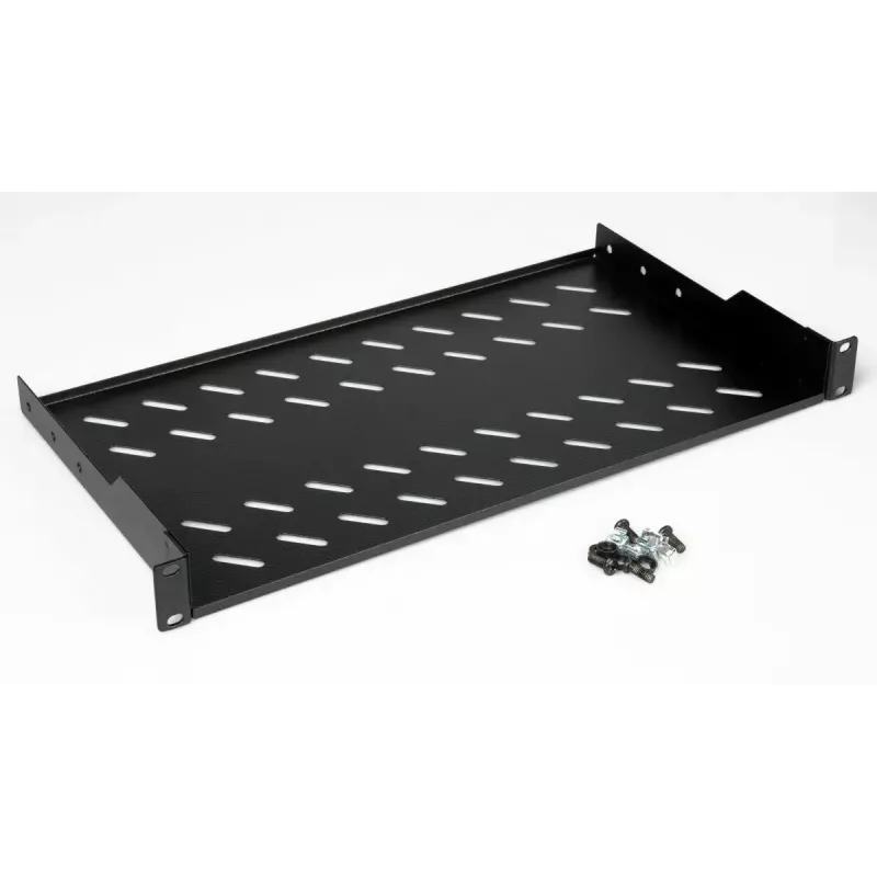 Riiuli riiul EQUIP Fixed Shelf 19-tolline, 1U, 400 mm sügavus, must, 485 mm laius