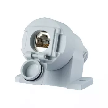 METZ CONNECT E-DAT Industry IP67 V6 AP - pistikupesa - RJ 45 - 1 võrgupesa - helehall, RAL 7035 (1309510003-E)