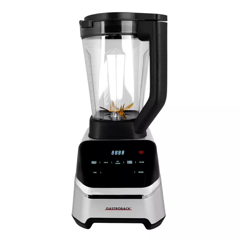 Lauapealne blender GASTROBACK Mix & Soup (2000 W, 2 L, Tritan-kann, titaanlõiketerad, puutjuhtimine, must/roostevaba teras)