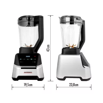 Lauapealne blender GASTROBACK Mix & Soup (2000 W, 2 L, Tritan-kann, titaanlõiketerad, puutjuhtimine, must/roostevaba teras)