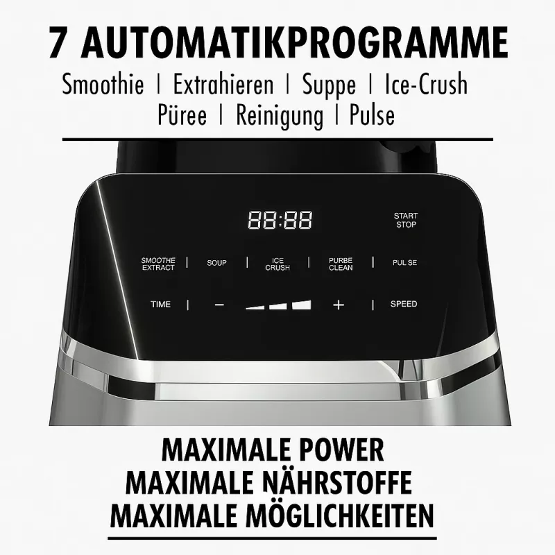 Lauapealne blender GASTROBACK Mix & Soup (2000 W, 2 L, Tritan-kann, titaanlõiketerad, puutjuhtimine, must/roostevaba teras)