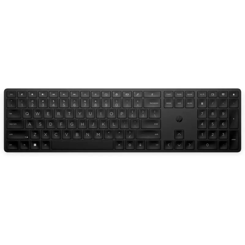 Traadita programmeeritav täissuuruses klaviatuur HP 450 — RF traadita + USB, must