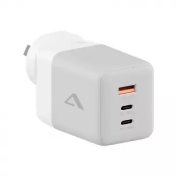 ALOGIC mobiilseadme laadija WCM3X100G — Sisetingimustes kasutatav vahelduvvoolulaadija nutitelefonile ja tahvelarvutile, 2x USB-C, 100–240 V, valge