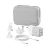 ALOGIC mobiilseadme laadija WCM3X100G — Sisetingimustes kasutatav vahelduvvoolulaadija nutitelefonile ja tahvelarvutile, 2x USB-C, 100–240 V, valge