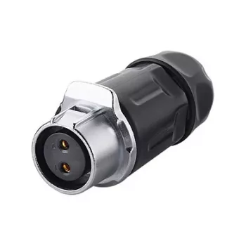 Juhtmepistik Alcasa IC01-20P202 S1 Toite 2-kontaktiline Must