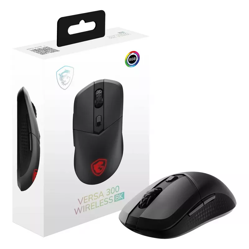 MSI VERSA 300 WIRELESS 8K mängurihiir, mõlemakäeline, optiline, 2600 DPI, 6 nuppu, must