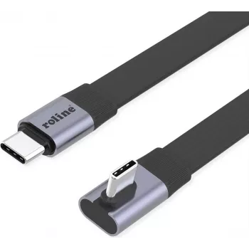 ROLINE USB4-2.0 kaabel 80 Gbit/s lame ST/ST sirge-90° nurga all – kaabel – digitaalne/andmeside