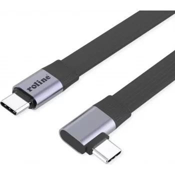 ROLINE USB4-2.0 kaabel (80 Gbit/s), lame ST/ST, sirge-90° nurgaga, 0,13m (11.02.9099)