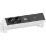 Pistikupesa Bachmann DESK2 2x CEE 7/3 pistikupesa ja 1x USB-C PD 100W, kaabel 0,2 m, RAL9010
