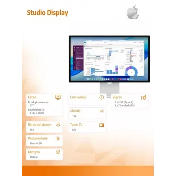 Monitor Apple Studio Display Nano-tekstuuriga klaasi ja kaldega reguleeritava alusega (MFF14RC/A)