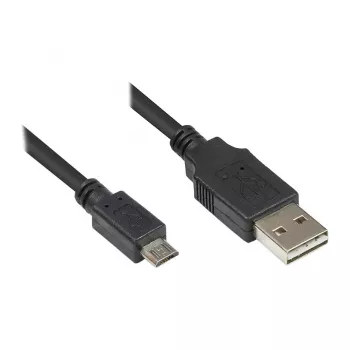 Ühenduskaabel USB 2.0 EASY Plug A pistikule Micro B, must, 0,5 m, Good Connections® (2510-EUM005)
