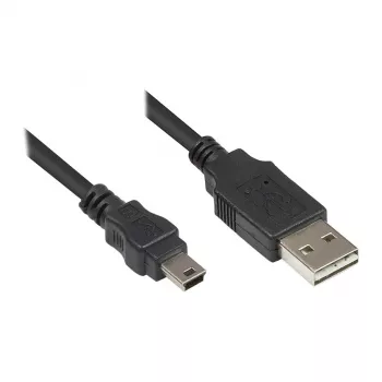Good Connections ühenduskaabel USB 2.0 EASY Plug A to Mini-B pistik - must - 0,5 m