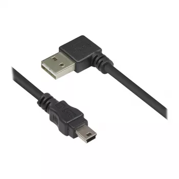 Good Connections ühenduskaabel USB 2.0 EASY Plug A Mini-B pistikule - nurga all - must - 0,5 m