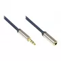 Audio Anschlusskabel High-Quality 3,5mm, Klinkenstecker an Klinkenbuchse Vollmetallgehäuse, dunkelblau, 0,5m, Good Connections (GC-M0050)