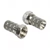 Pistik F DELOCK 65615, metallist F-tüüpi kaablipistik koaksiaalkaablile Ø 5,0–5,2 mm, hõbedane, 1 tk