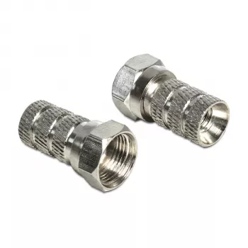 Pistik F DELOCK 65615, metallist F-tüüpi kaablipistik koaksiaalkaablile Ø 5,0–5,2 mm, hõbedane, 1 tk