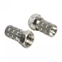 Pistik F DELOCK 65615, metallist F-tüüpi kaablipistik koaksiaalkaablile Ø 5,0–5,2 mm, hõbedane, 1 tk