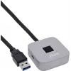 USB-sõrmejäljelugeja jaoturiga InLine 41360K, Windows Hello'ga ühilduv, 1,5 m kaabel, hõbedane