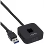InLine USB sõrmejäljelugeja koos jaoturiga, Windows Hello'ga ühilduv, 1,5 m kaabel, must
