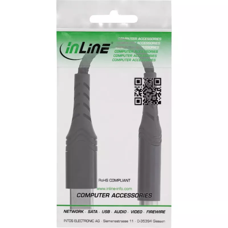 Audio adapter InLine 33054E USB-C 3,5 mm pesasse, sisseehitatud DAC, 15 cm kaabel