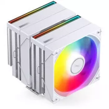 CPU jahuti Jonsbo CB80 kahe torniga ja 2×120 mm PWM ARGB ventilaatoriga — valge