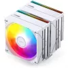 CPU jahuti Jonsbo CB80 kahe torniga ja 2×120 mm PWM ARGB ventilaatoriga — valge