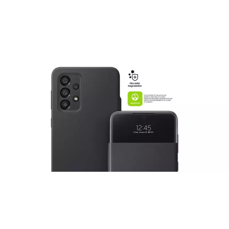 Kaitsva rahakotiga ümbris Samsung EF-EA336PBEGEW Galaxy A33 5G jaoks, ühildub kuni 6,4-tolliste ekraanidega, must, 1 kaarditasku