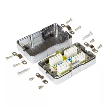 Anschluss-/Verbindungsbox Cat. 6, LSA, geschirmt, metallisiertes Gehäuse, Good Connections (GC-N0151)