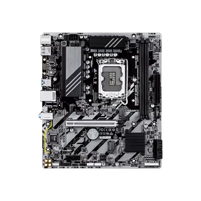 Emaplaat GIGABYTE B860M E GEN5 LGA1851 Intel Core Ultra jaoks, DDR5 kuni 8800 MHz (O.C.), 2x PCIe 4.0 M.2, 1 GbE