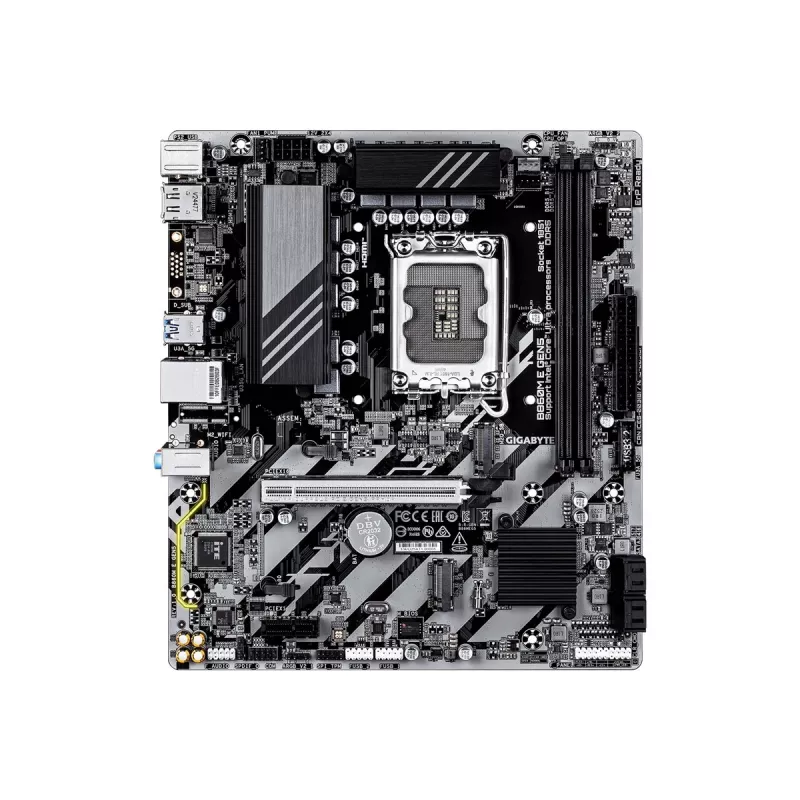 Emaplaat GIGABYTE B860M E GEN5 LGA1851 Intel Core Ultra jaoks, DDR5 kuni 8800 MHz (O.C.), 2x PCIe 4.0 M.2, 1 GbE