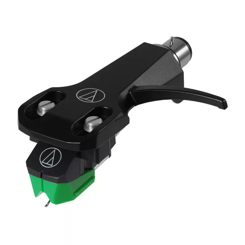 Audio-Technica AT-VM95E/H helipeaga monteeritud fonokassett koos AT-HS6BK peatoega (must/roheline)