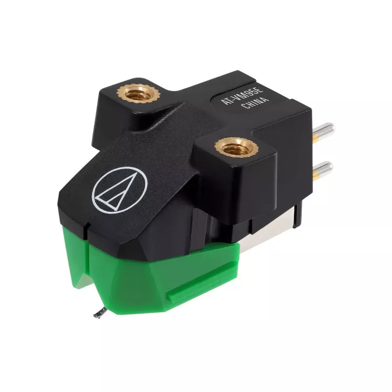 Audio-Technica AT-VM95E/H helipeaga monteeritud fonokassett koos AT-HS6BK peatoega (must/roheline)