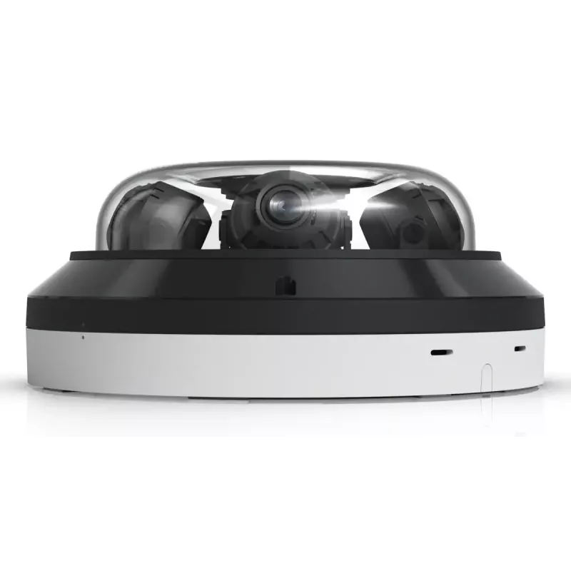 IP-laekuppel-turvakaamera UBIQUITI AI Multi Sensor 4 — 3840×2160, 360° vaateväli, 2,33× optiline suum, laekinnitus, juhtmega (valge/must)