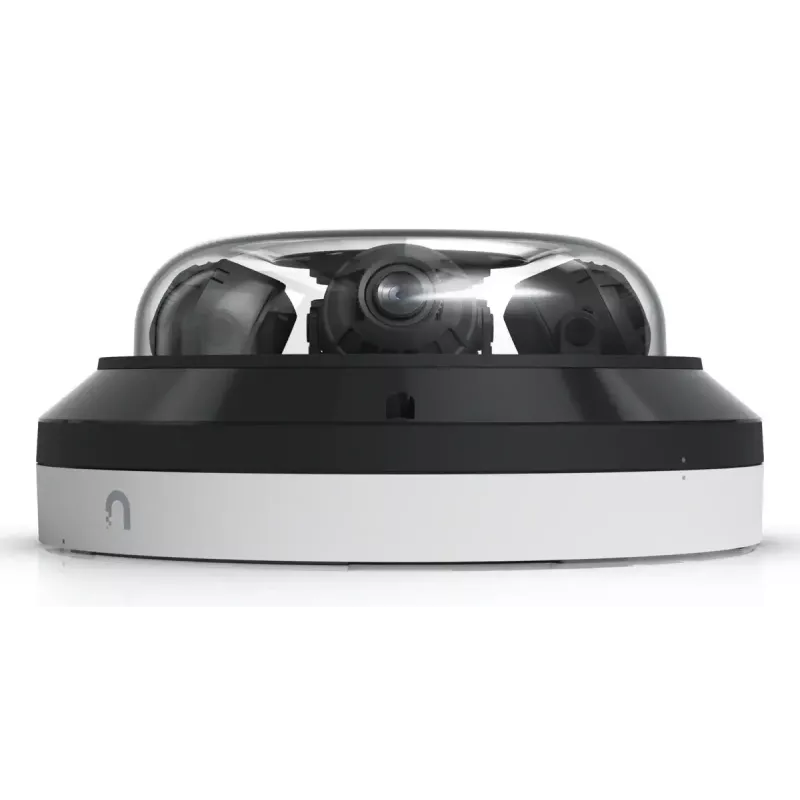 IP-laekuppel-turvakaamera UBIQUITI AI Multi Sensor 4 — 3840×2160, 360° vaateväli, 2,33× optiline suum, laekinnitus, juhtmega (valge/must)