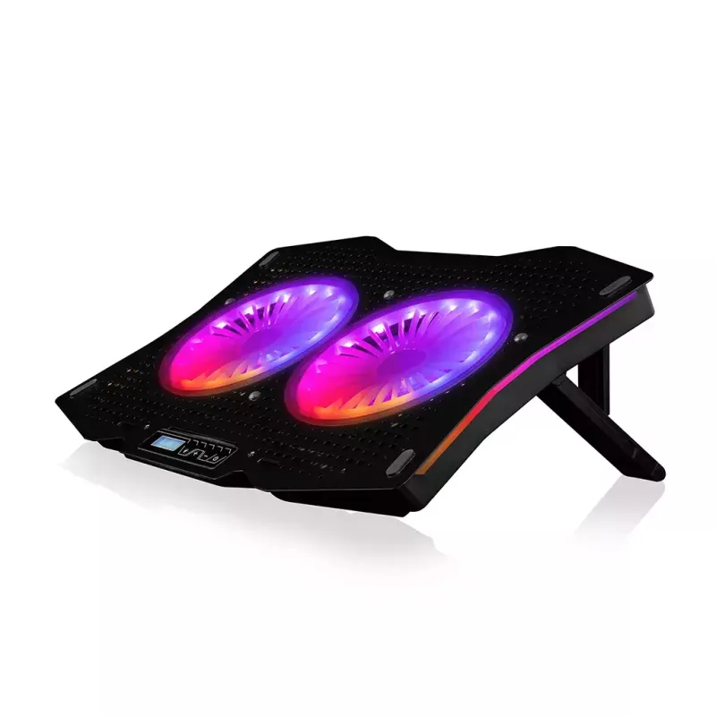 Jahutusalus Modecom MC-CF18 RGB 45.7 cm 2 ventilaatorit Must