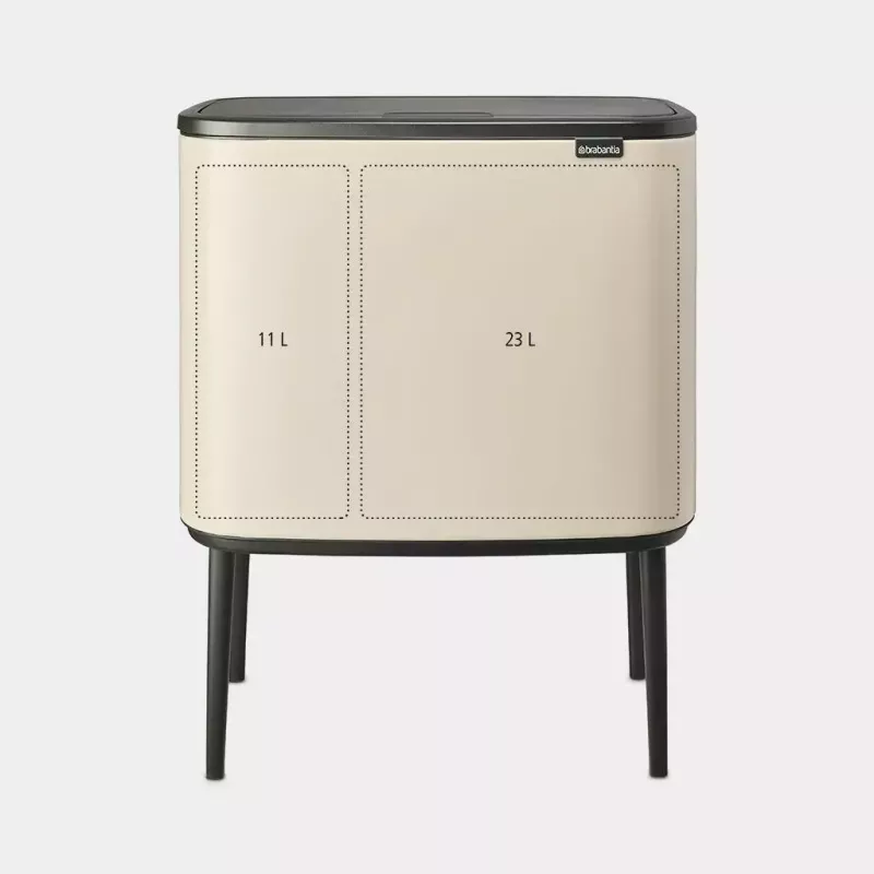 Brabantia Bo Touch prügikast 34 L 2 korviga Beež Laius 540 mm Sügavus 312 mm Kõrgus 680 mm